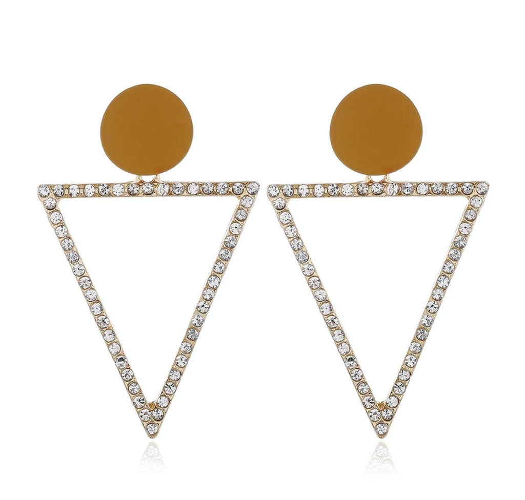 Gold Triangle Earrings